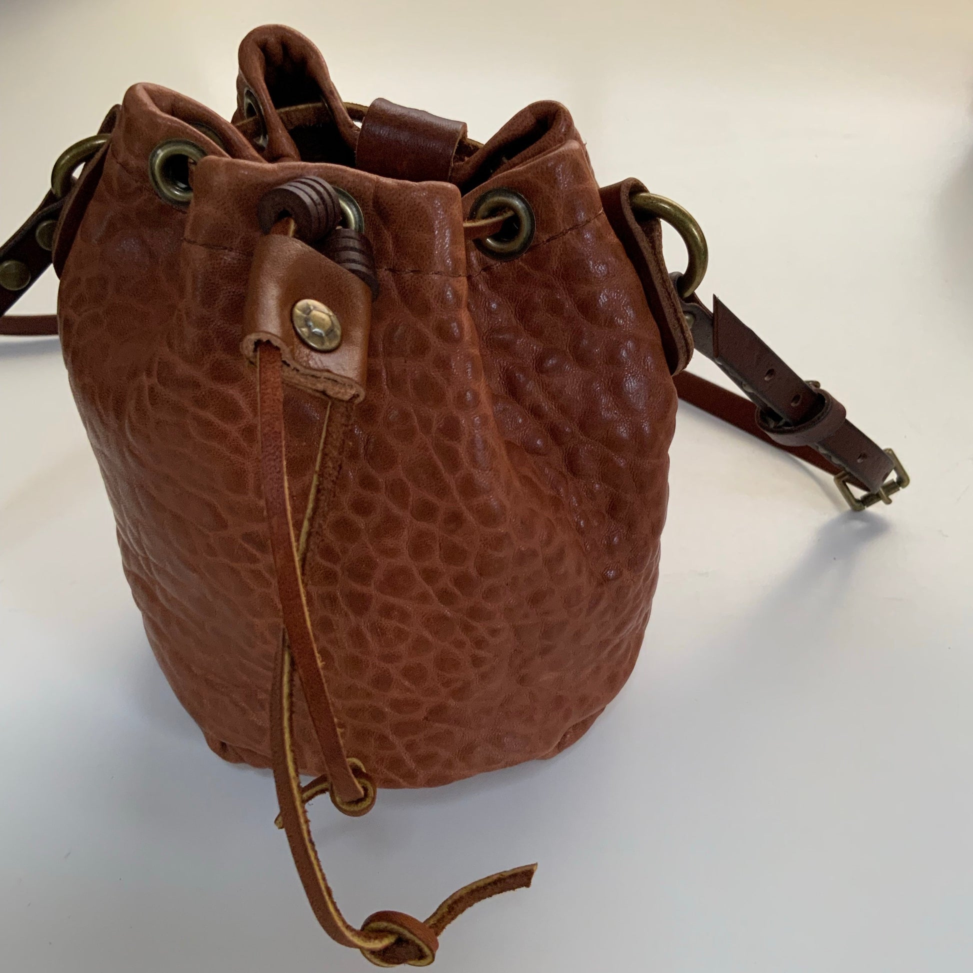 Bucket leather Bag art, Brown, California, Classic, Coastal, custom, Handmade, unique Chaio Leather Goods -Handbag & Wallet Accessories